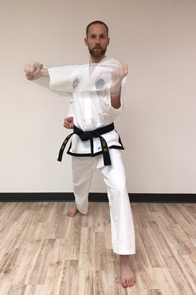 Taekwon-Do inner forearm block preparation and finish overlay