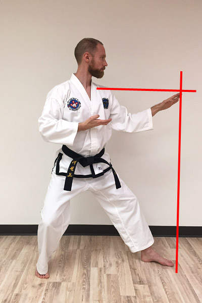 Taekwon-do middle guarding blocks - alignment.