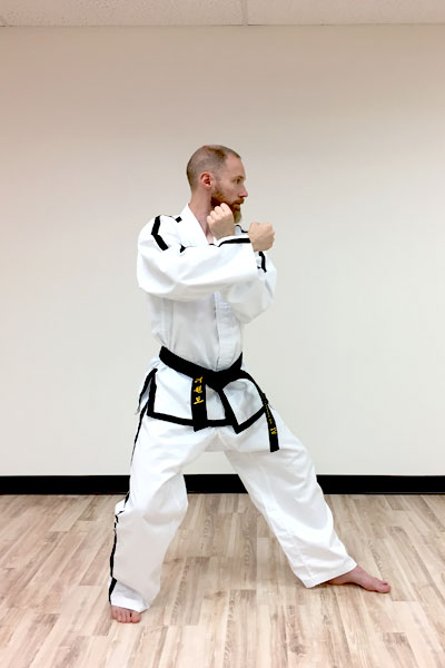 The preparation for a twin forearm block.