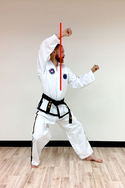 A taekwon-do twin forearm block