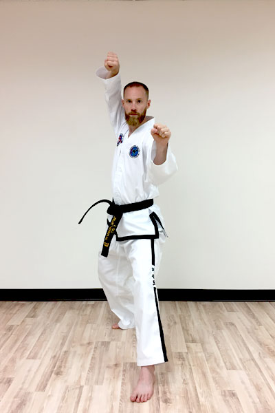 Twin forearm block - front view.